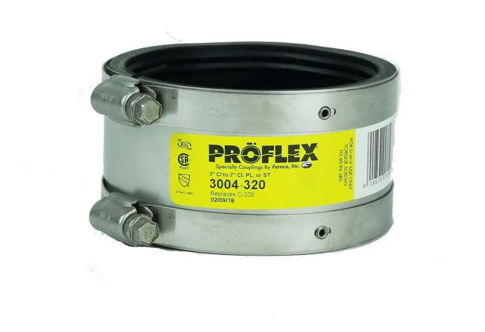 Fernco 3004-320 Proflex® 3 x 2 in. Cast Iron Flexible Coupling Secure Checkout