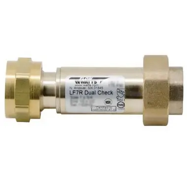 Super Sale Watts Regulator LF7RU2-2-34 Backflow Preventer 3/4 Inch Lead Free Bronze Dual Check Union FNPT
