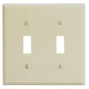 Big Sale Leviton 86009 Wallplate 2 Gang Toggle Switch Standard Size 4.5 in H x 4.56 in W