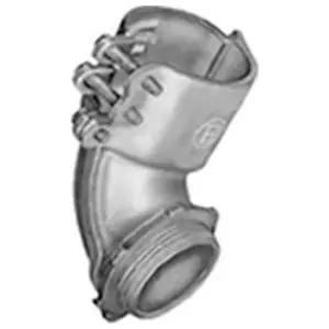 Brand New Bridgeport Fittings 809 1-1/2 Inch Zinc Electroplated Malleable Iron 90 Flex Connector 90176