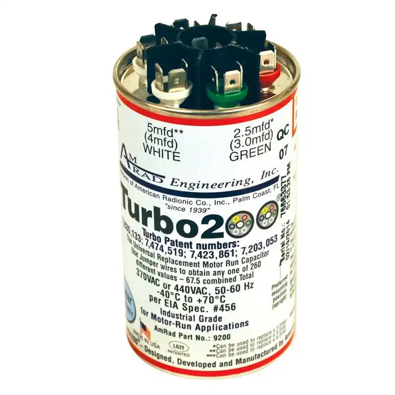 AmRad 12200 Turbo 200 2.5 - 67.5 mfd 440/370V Dual Round Multi Capacitor Next Day Delivery