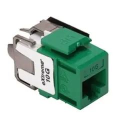 Buy Direct Leviton 6110G-RV6 eXtreme Cat6A QuickPort Jack, Channel-Rated, Green