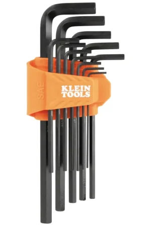 Last Chance Klein Tools LS12 Hex Key Set, 12-Piece SAE L-Style Long